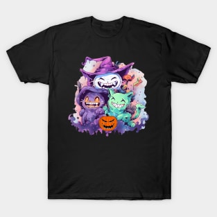 Funny Scary Cats Halloween T-Shirt